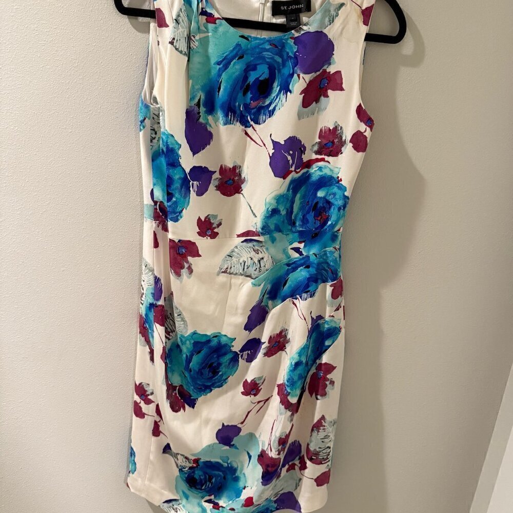 St.‎ John Collection Women's Evening Garden Silk Crepe - Size 4 - Picture 2 of 10